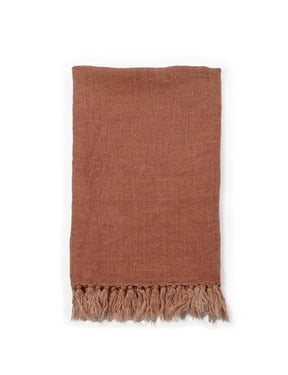 Montauk Linen King Blanket   Terra Cotta