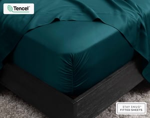 QE Home 350TC BeechBliss TENCEL™ Modal Fitted Sheet in Jungle, Green, Queen