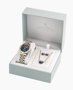 Inspiration Elements Two-tone Blue dial watch - ONLY AVAILABLE AS A SET
