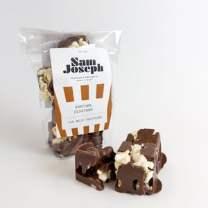 Milk chocolate popcorn clusters
