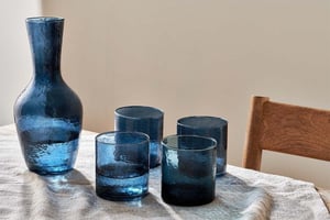 nkuku Yala Hammered Tumbler Set Of 4 | Glassware | Indigo
