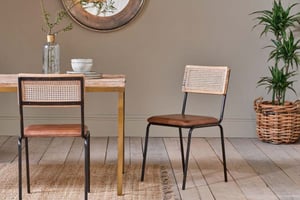 nkuku Iswa Leather & Cane Dining Chair | Seating | One Size | Tan