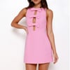 Flirtatious Bow Mini Dress Pink