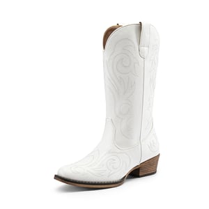 DREAM PAIRS Wide calf Square toe Mid Calf Cowgirl Boots