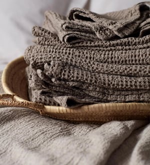 Taupe 100% Cotton Waffle Towels