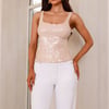 Enchanting Sparkles Sequin Top Nude