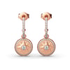 Jeulia "Compass Monogram" Design Sterling Silver Drop Earrings