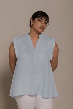 Wind in my Hair Shirt in Blue - Summer Blue / M