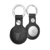 Leather AirTag Keychain - Black