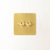 Lucian two gang intermediate toggle switch in top brass