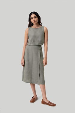 Breezy Hemp Summer Set in Dark Green - Hemp Dark Green / XS