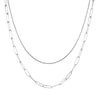 Chunky Chain Layered Necklace Silver