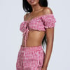 AKIRA Let Me Live Gingham Crop Top | Size Large