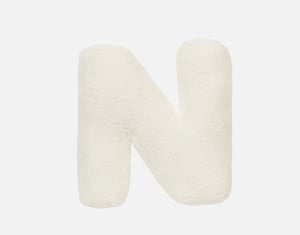 QE Home Alphabet Letter Cushion in N, White