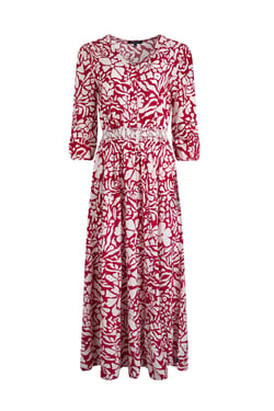Weird Fish Isha Printed Viscose Dress Antique Cherry Size 12