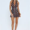 Style Flicker Halter Mini Dress Polka Dot