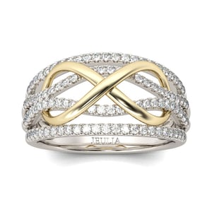 Jeulia Two Tone Infinity Sterling Silver Women's Band