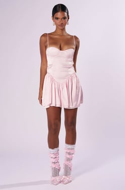 AKIRA Felt Cute Satin Mini Dress | Size Medium