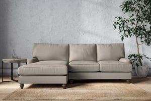 nkuku Marri Large Left Hand Chaise Sofa | Make To Order | Recycled Cotton Flax | No Colour