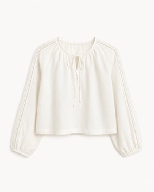Bramley Blouse in Pearl Linen & English Lace