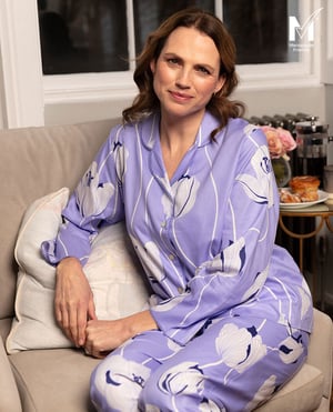 Angelina Womens Lace Trim Floral Print Pyjama Set - 28