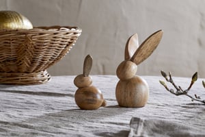 nkuku Khara Mango Wood Rabbit Standing Decoration | Decorative Accessories | Small | Natural