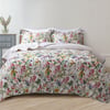 QE Home Summerfield Cotton Quilt Set, Floral, White, Queen