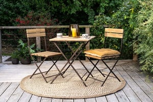 nkuku Rishikesh Reclaimed Wood & Iron Folding Dining Chairs Set Of 2 | Garden | Distressed Brown