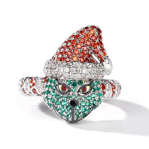 Jeulia Christmas Monster Inspired Sterling Silver Ring