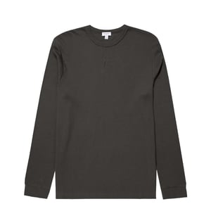 Sunspel L/S Waffle T-Shirt Drill Green