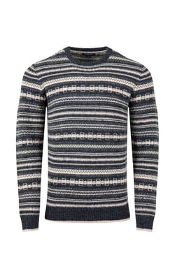Weird Fish Fastolf Fair Isle Crew Neck Jumper Black Size S