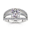 Jeulia Pave Split Shank Round Cut Sterling Silver Engagement Ring