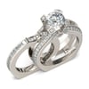 Jeulia Interchangeable Round Cut  Sterling Silver Ring Set