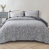 QE Home Violet Cotton Quilt Set, Floral, Purple, Queen