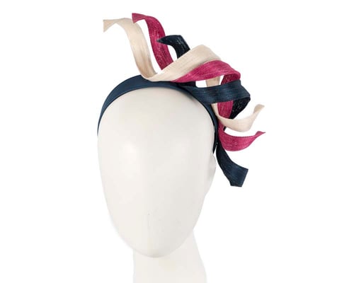 Navy cream and fuchsia exclusive fascinator