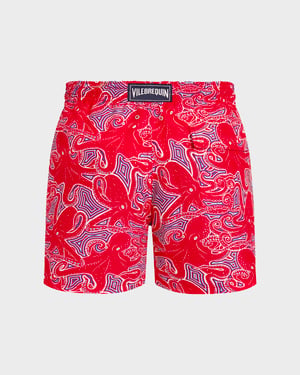 Vilebrequin - Men Swim Shorts Hypnoctopus - Swimwear - Moorea - Red - Size XXXL