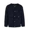 Taion Work Crew Neck Corduroy Down Jacket Dark Navy