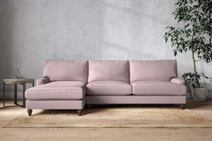 nkuku Marri Left Hand Chaise Sofa | Make To Order | Grand | Recycled Cotton Lavender