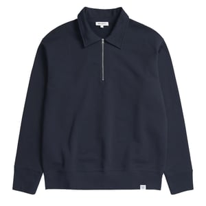 Norse Projects Ketel Relaxed Organic Half Zip Dark Navy
