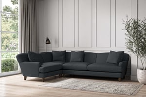 nkuku Deni Left Hand Corner Sofa | Make To Order | Grand | Recycled Cotton Thunder