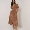 Brown Polka Dot Starlight Midi Dress