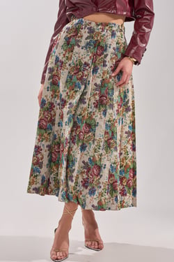 AKIRA Tiffany Brocade Maxi Skirt | Size 1X