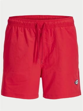 Jack & Jones Maui Tropic Solid Swim Shorts - True Red - XL