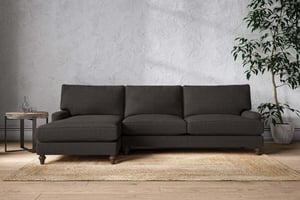 nkuku Marri Left Hand Chaise Sofa | Make To Order | Grand | Brera Linen Espresso