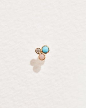 Bezel Set Trio Standard Stud