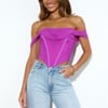 Snatched Up Crop Top Purple