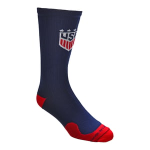 For Bare Feet USWNT Logo Graphic Navy Crew Socks / M