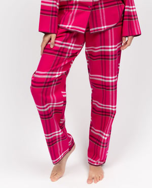 Isabella Womens Brushed Check Pyjama Bottoms - 28