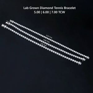 Round Diamond Tennis Bracelet in 5.00 | 6.00 | 7.00 TCW - 7.00 TCW / 950 Platinum / 8.00 Inches