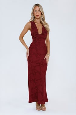 Lasting Luxuries Maxi Dress Wine